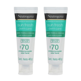 Kit Protetor Solar Facial Neutrogena Sun Fresh Derm Care Sem Cor Fps 70 40G 2 Unidades