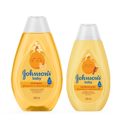 Kit Johnsons Baby Condicionador Glicerinado 200ml + Shampoo De Glicerina E Vitamina B5 Johnson's Baby Glicerinado 400ml