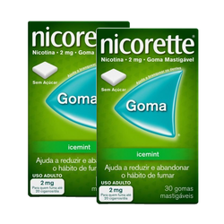 Kit Goma Mastigável Nicorette Icemint 2mg 30 Unidades 2 Unidades