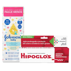 Kit Hipoglós Creme Preventivo De Assaduras 120g + Algodão Quadrado Johnsons Baby Recém Nascido 100 Unidades
