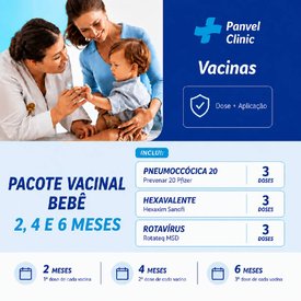 Pacote Vacinal Bebê 2, 4 E 6 Meses (3 Hexa + 3 Pneumo 20 + 3 Rotavirus)