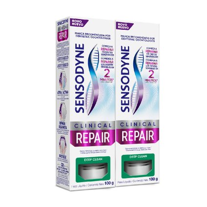 Kit 2 Cremes Dentais Sensodyne Clinical Repair Dentes Sensíveis 100G