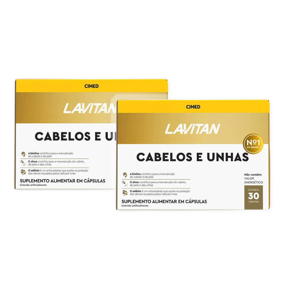 Kit Suplemento Alimentar Lavitan Cabelos E Unhas Com 30 Cápsulas 2 Unidades