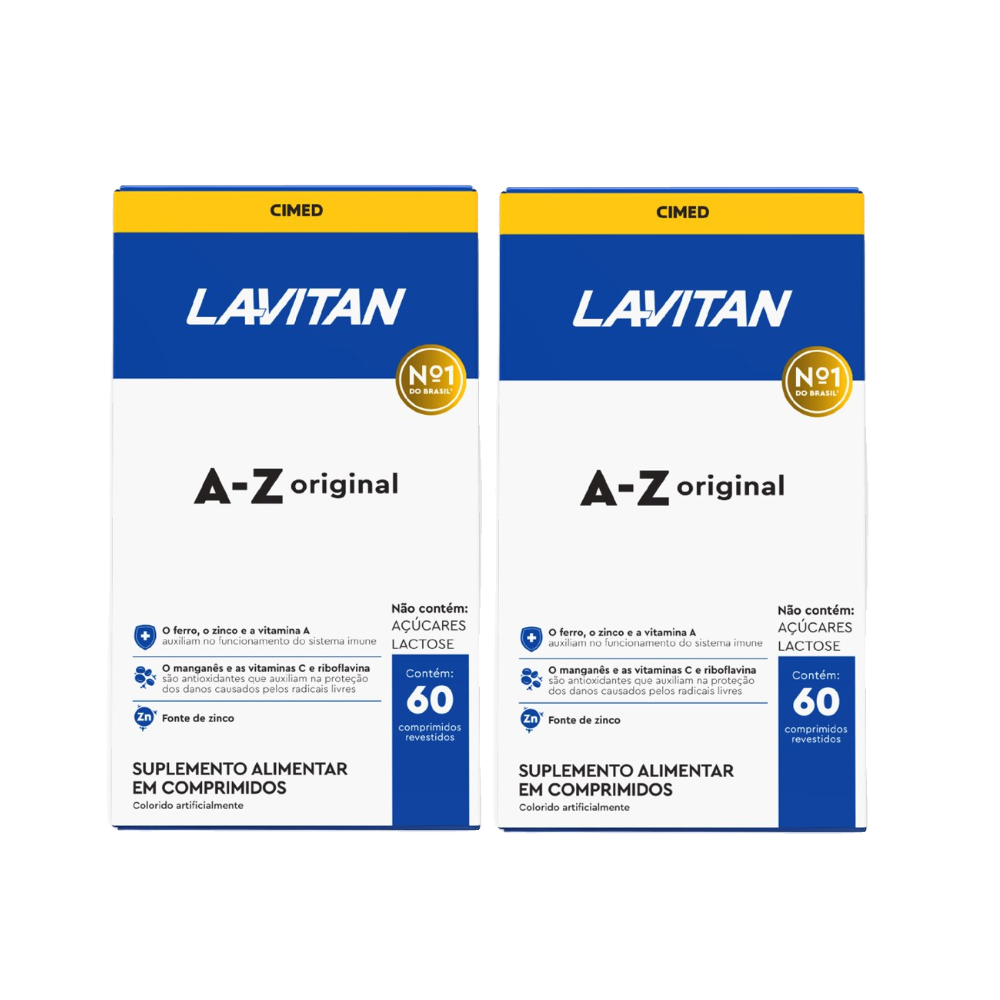 Kit Multivitamínico Lavitan Az Original Com 60 Comprimidos 2 Unidades