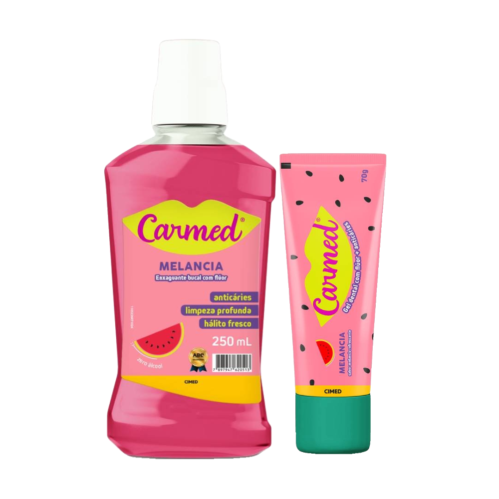 Kit Carmed Gel Dental Melancia 70g + Enxaguante Bucal 250ml