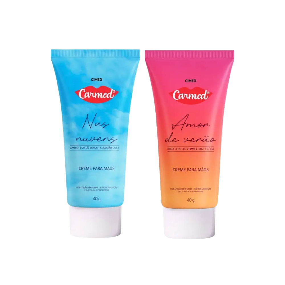 Kit Carmed Hidratante Para Mãos Amor De Verão 40ml + Hidratante Para Mãos Nas Nuvens 40ml