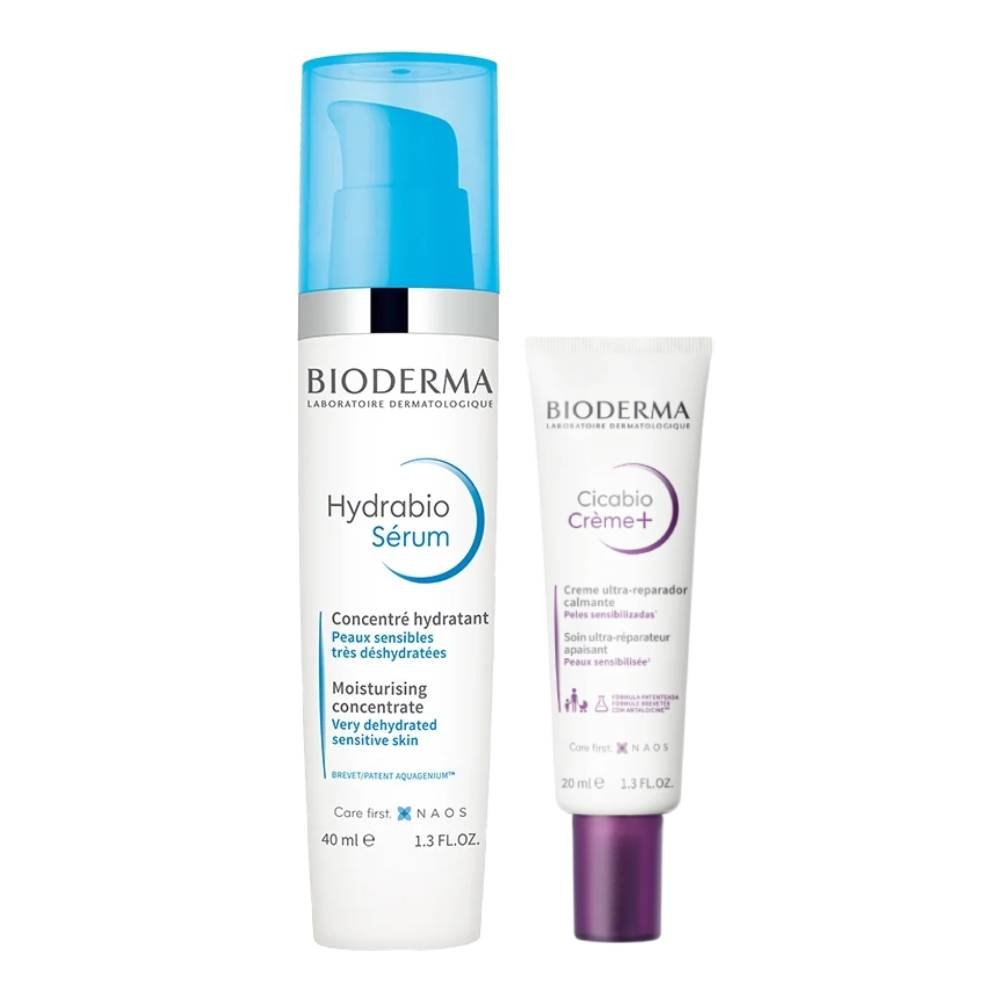 Kit Bioderma Creme Hidratante Ultra Reparador Calmante Cicabio Crème+ 20ml + Sérum Facial Hidratante Fortalecedor Hydrabio 40ml