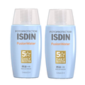 Kit Protetor Solar Facial Isdin Fusion Water Sem Cor Fps60 50Ml 2 unidades