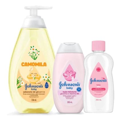 Kit Johnsons Baby Sabonete Líquido Glicerina Camomila 750Ml + Loção Hidratante Uso Diário 200Ml + Óleo Hidratante Johnson'S Baby 200Ml