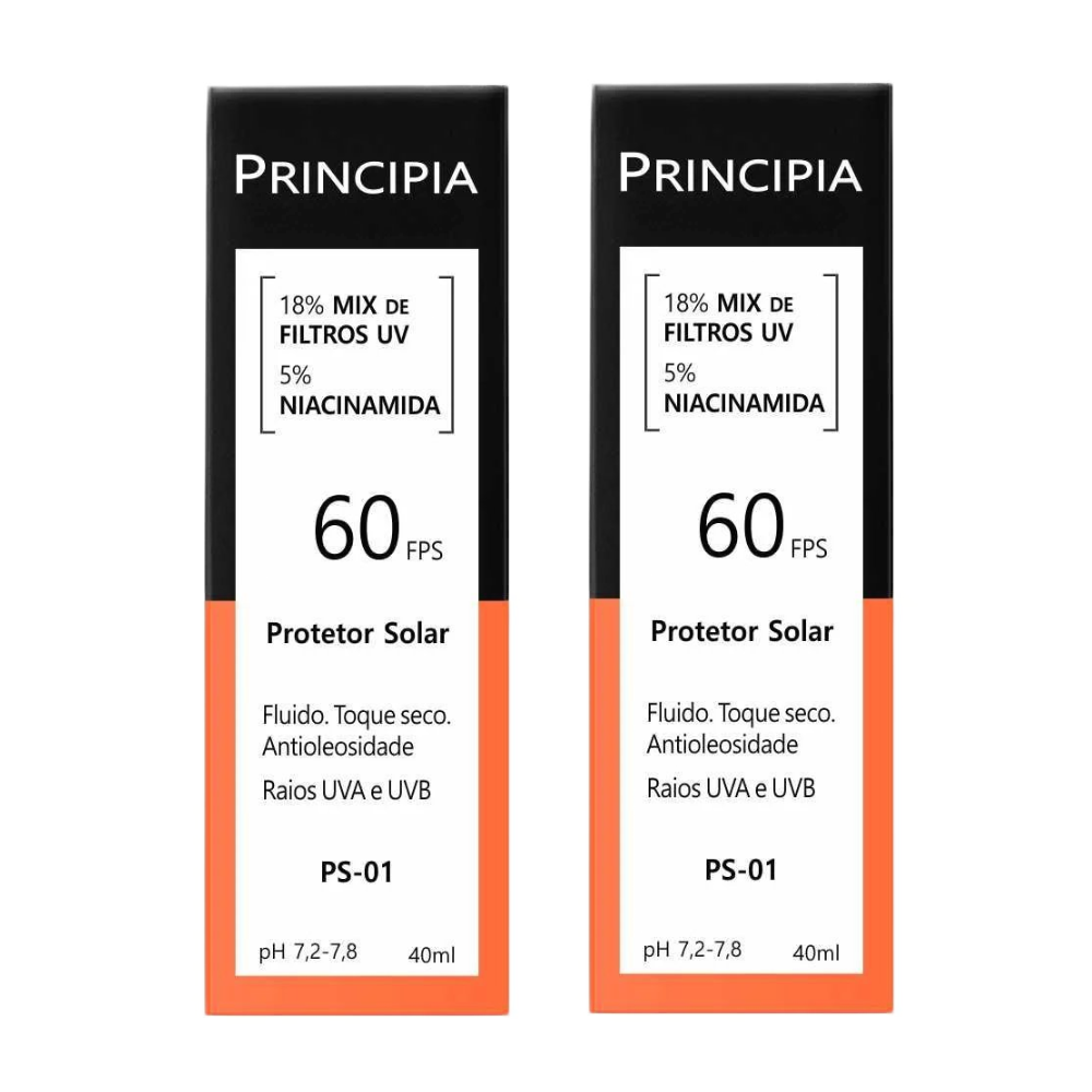 Kit Protetor Solar Facial Principia Ps-01 Fps 60 40ml 2 Unidades