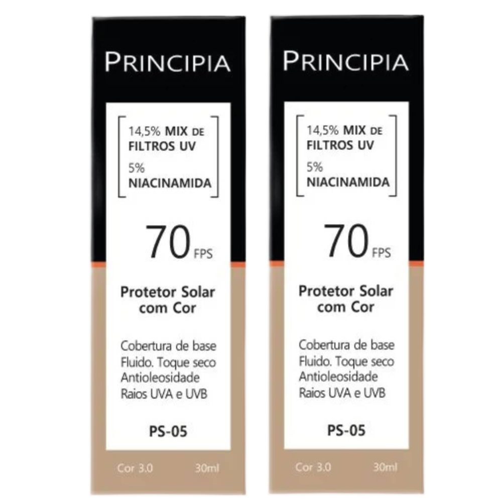 Kit Protetor Solar Facial Principia Ps-05 Cor 3.0 Fps70 30ml 2 Unidades
