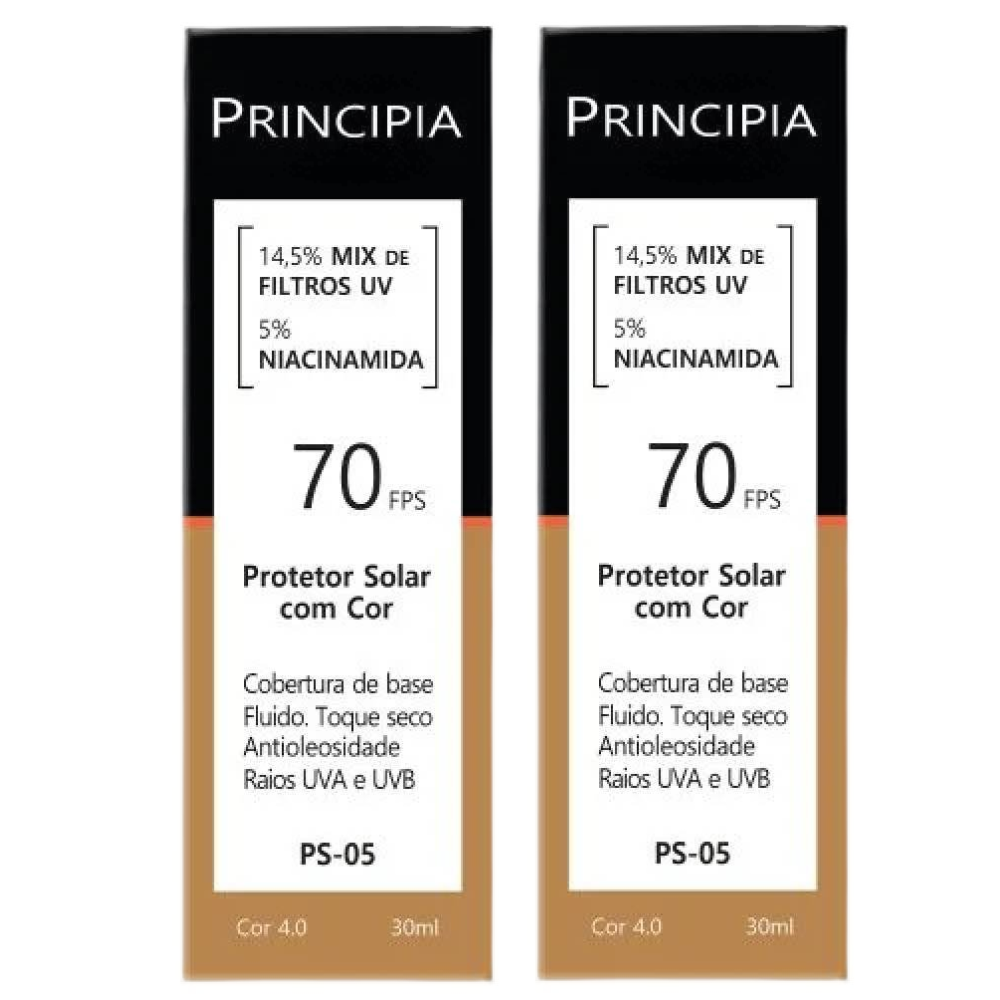 Kit Protetor Solar Facial Principia Ps-05 Cor 4.0 Fps70 30ml 2 Unidades