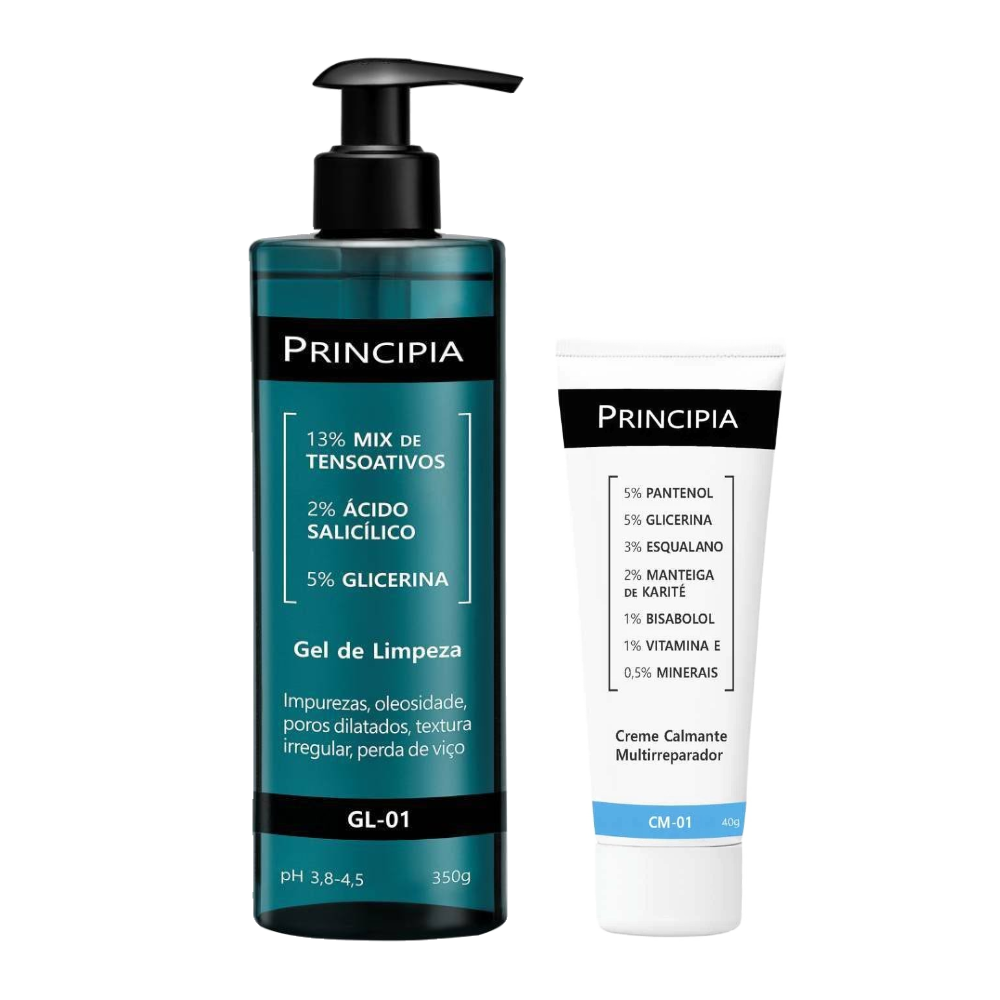 Kit Principia Creme Facial Multirreparador Cm 01 40g + Gel De Limpeza Facial Gl 01 350g