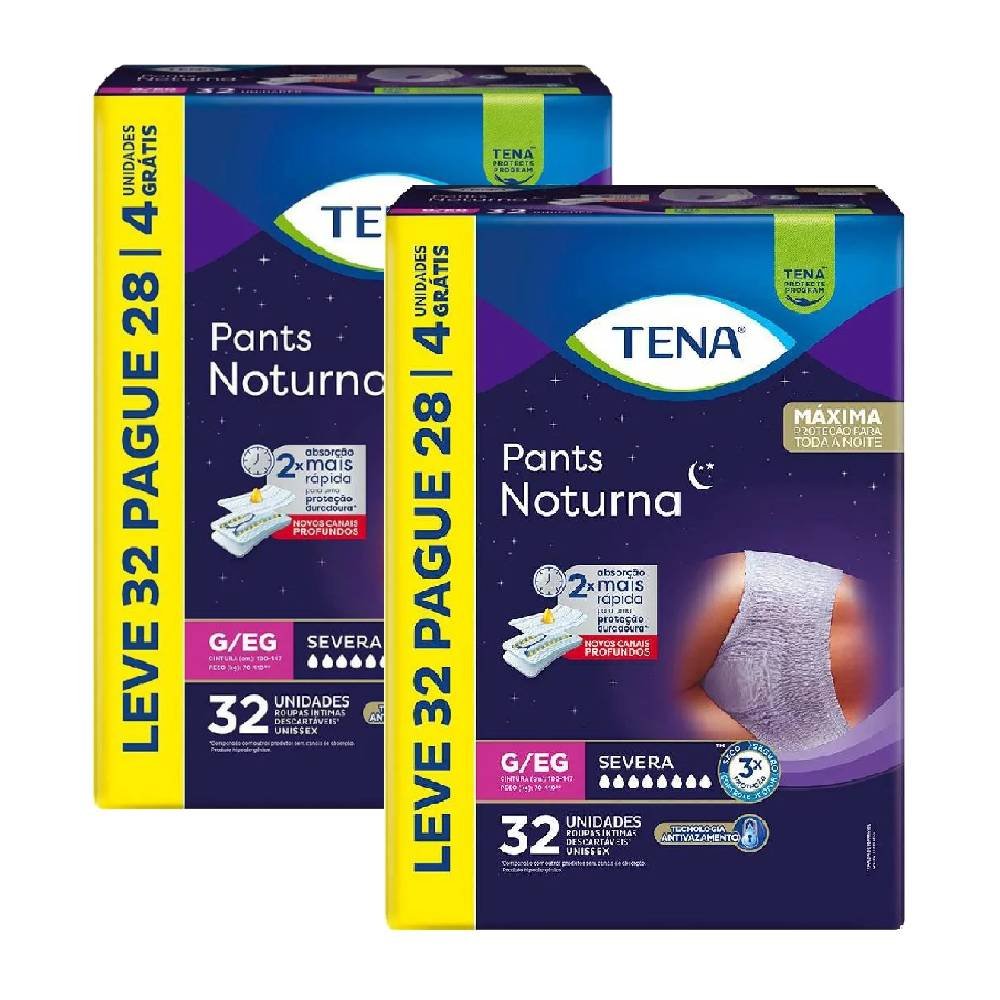 Kit Roupa Íntima Tena Pants Noturna G/eg 32 Unidades 2 Unidades