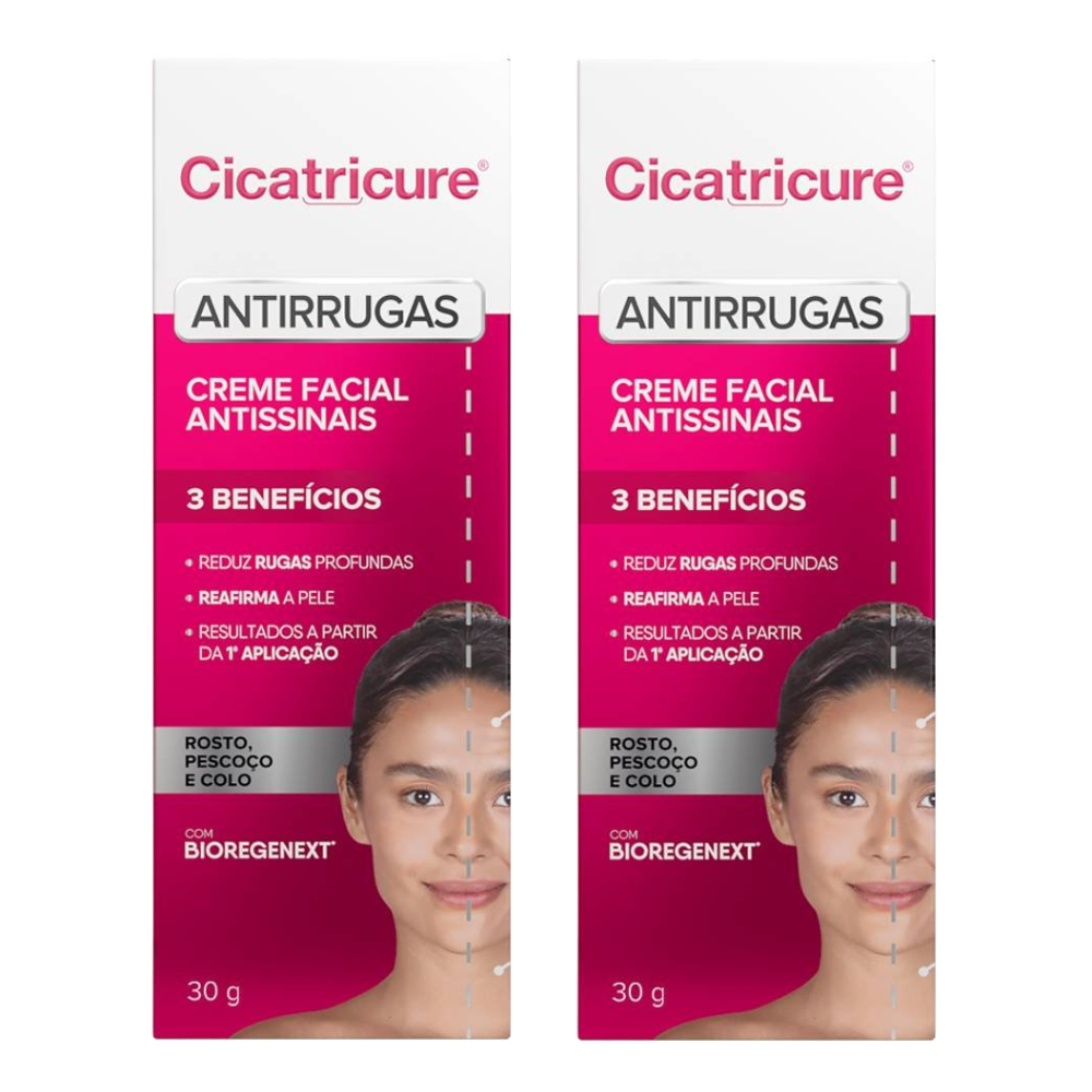 Kit Creme Facial Antissinais Cicatricure 30g 2 Unidades