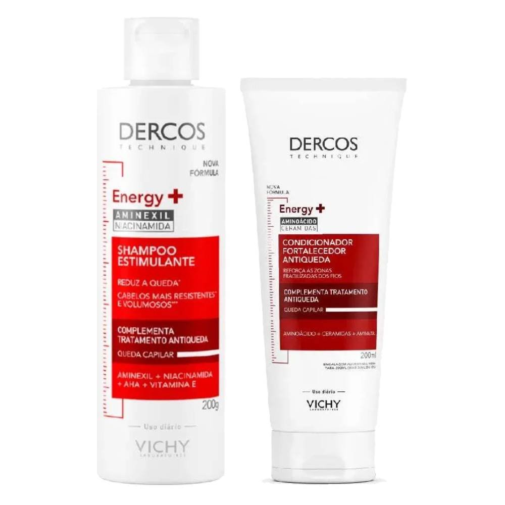 Kit Vichy Shampoo Dercos Antiqueda Energy+ 200g + Condicionador Dercos Antiqueda Energy+ 200ml