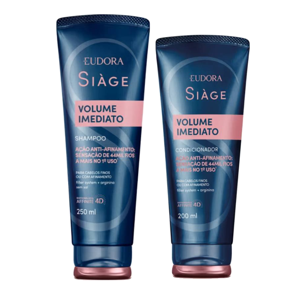 Kit Eudora Siage Condicionador Eudora Siàge Volume Imediato 200ml + Shampoo Eudora Siàge Volume Imediato 250ml