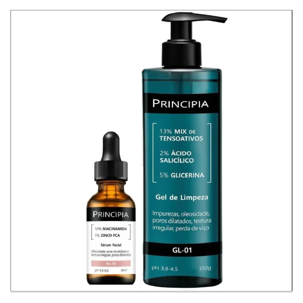 Kit Principia Gel De Limpeza Facial Gl 01 350g + Sérum Facial Antiacne E Oleosidade Nc 10 Niacinamida 10% 30ml