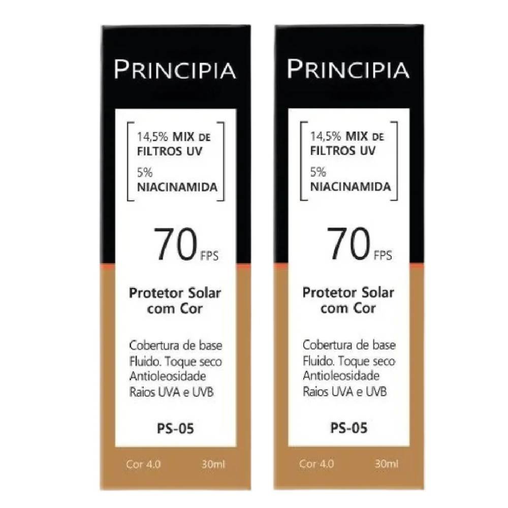 Kit Protetor Solar Facial Principia Ps-05 Cor 4.0 Fps70 30ml 2 Unidades