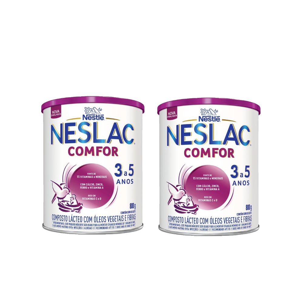 Kit Composto Lácteo Nestle Neslac Comfor 800g
