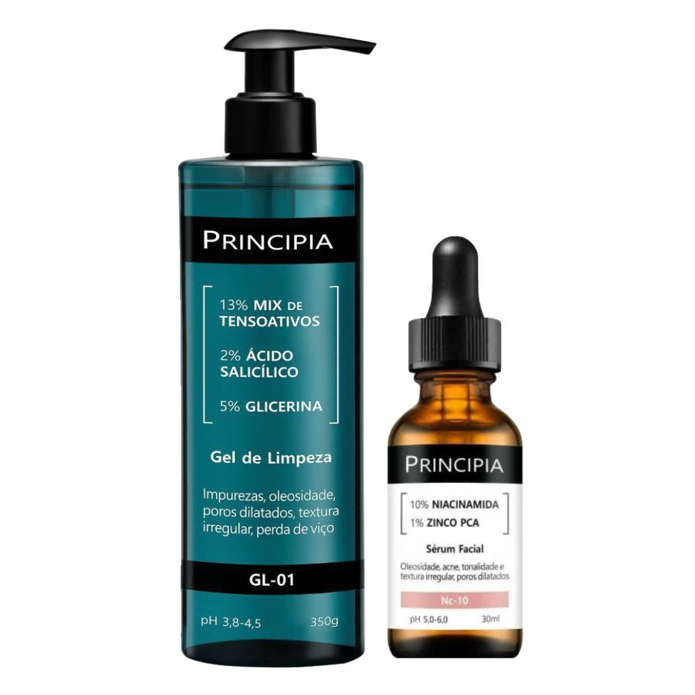 Kit Principia Gel De Limpeza Facial Gl 01 350g + Sérum Facial Antiacne E Oleosidade Nc 10 Niacinamida 10% 30ml