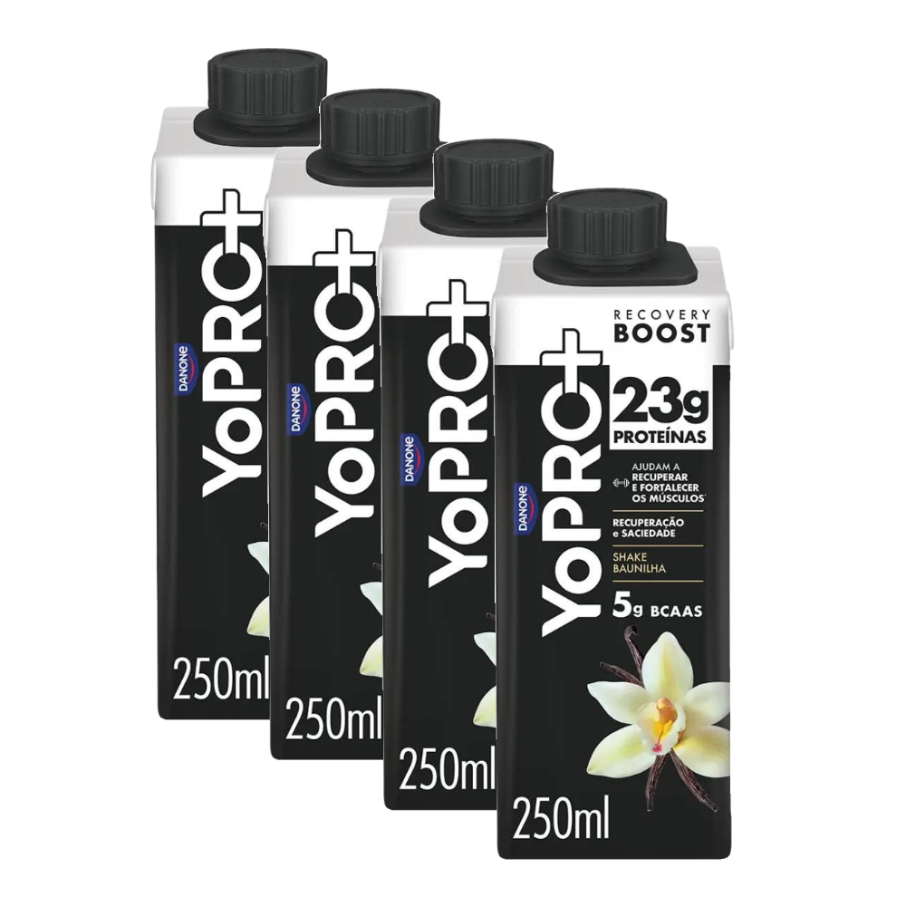 Kit Bebida Láctea Yopro Baunilha 23g Proteína + 5g Bcaas 250ml 4 Unidades