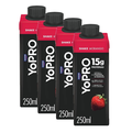 Kit Bebida Láctea Yopro Morango 15G 250Ml 4 unidades