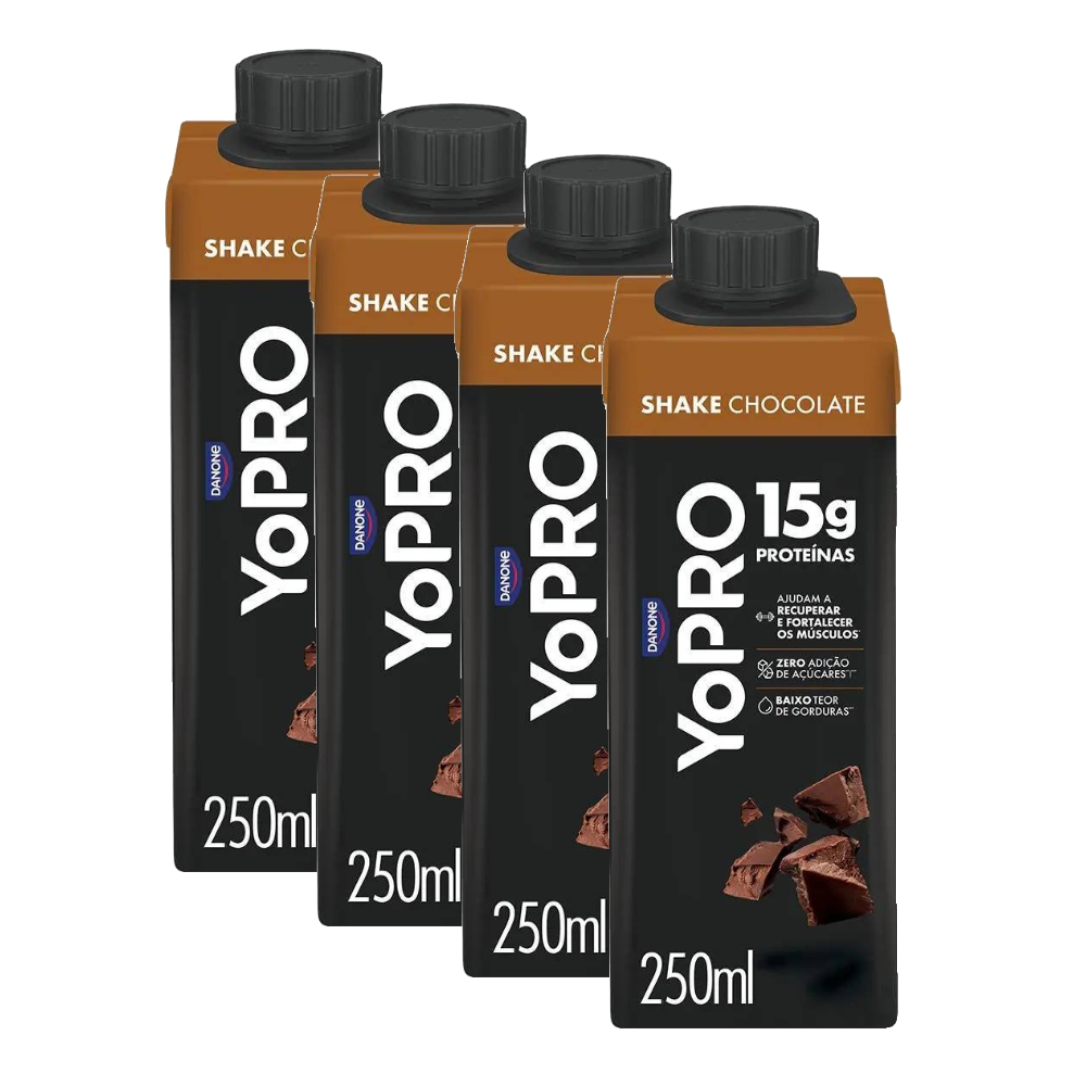 Kit Bebida Láctea Yopro Chocolate 15g 250ml 4 Unidades