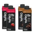 Kit Yopro Bebida Láctea Morango 15G 250Ml + Bebida Láctea Chocolate 15G 250Ml 4 unidades