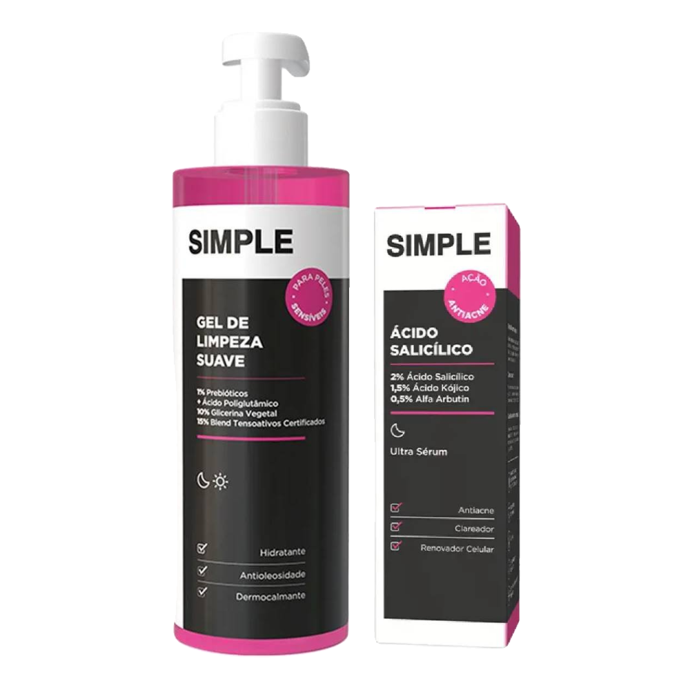 Kit Simple Sérum Facial Ácido Salicílico 30ml + Gel De Limpeza Facial Suave 350g