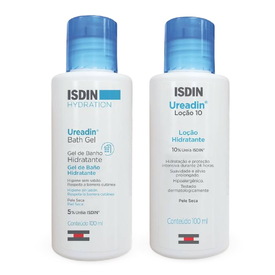 Kit Ureadin Sabonete Líquido Corporal Isdin Bath Gel 106G + Loção Hidratante Corporal Isdin 10 100Ml