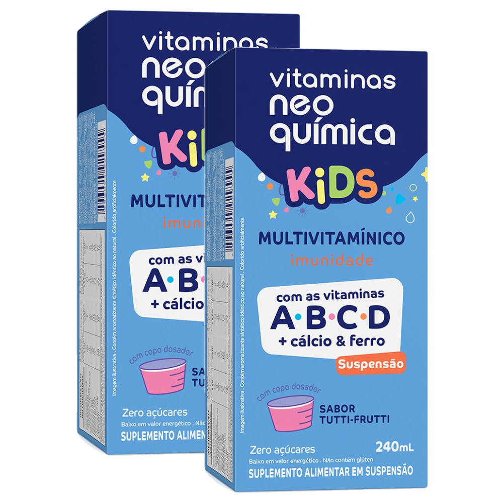 Kit Multivitamínico Neo Química Vitaminas Kids Gotas 240ml 2 Unidades