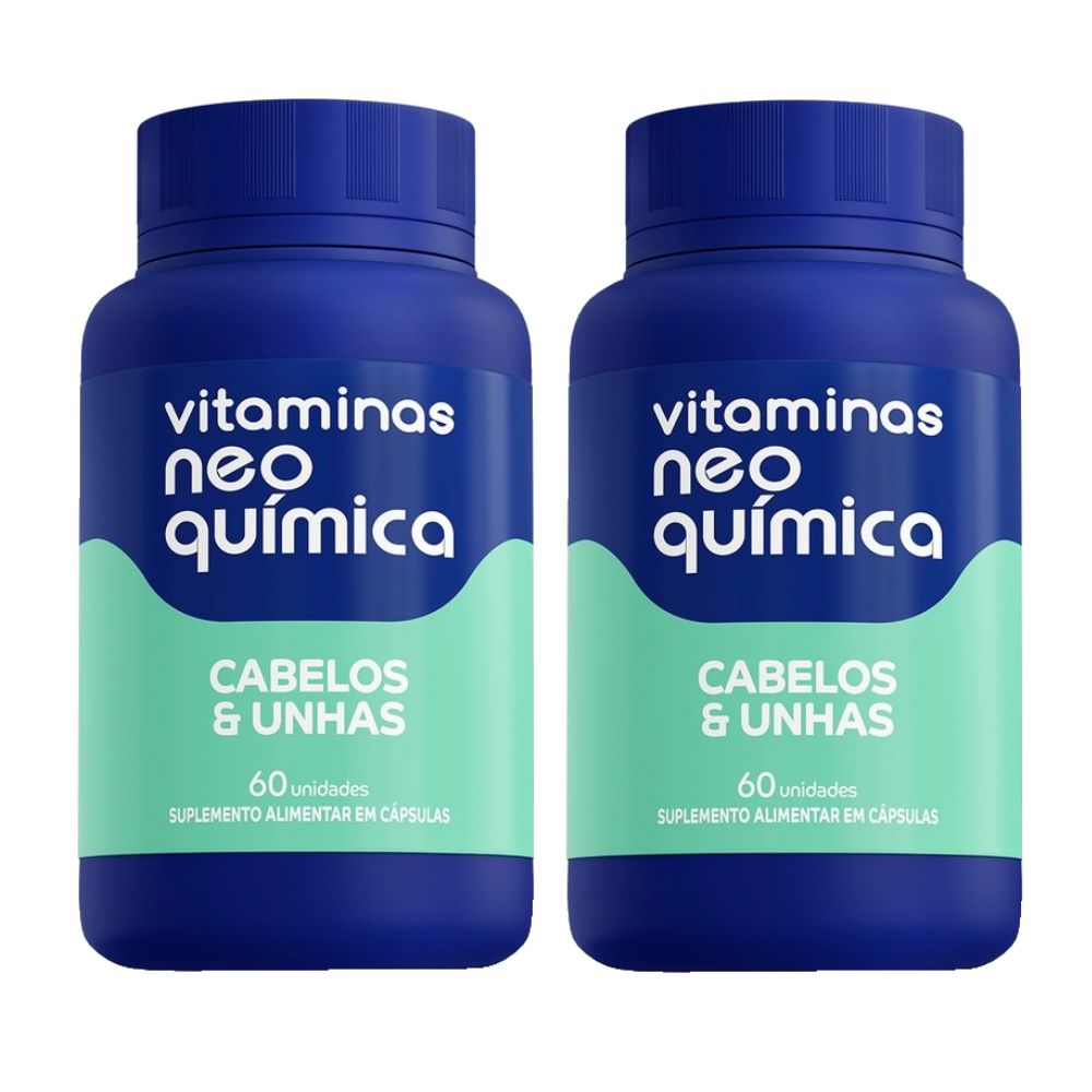 Kit Vitaminas Cabelos E Unhas Genérico Neo Química 60 Cápsulas 2 Unidades