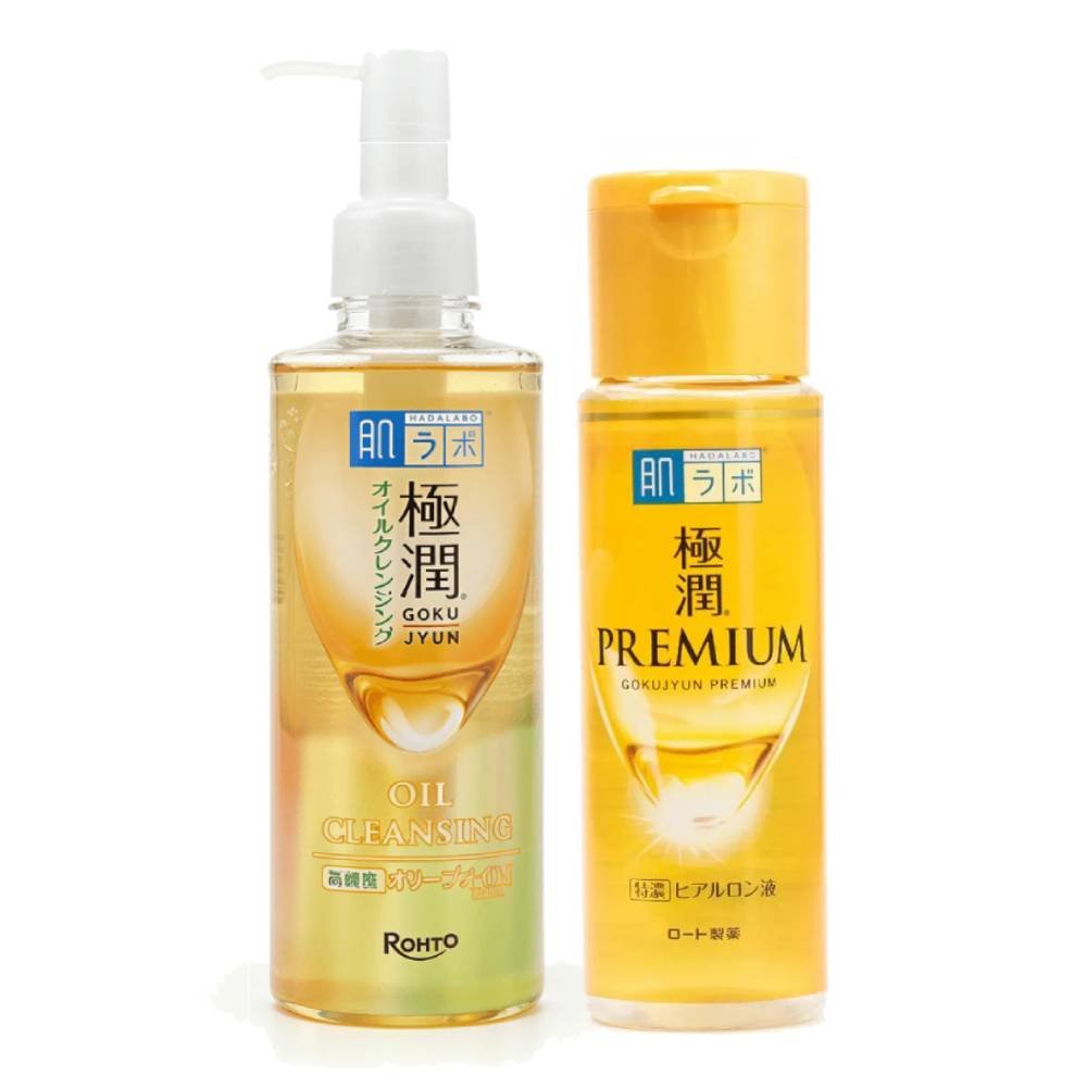 Kit Hada Labo Óleo De Limpeza Facial Cleansing Oil 200ml + Loção Hidratante Facial Ácido Hialurônico 170ml