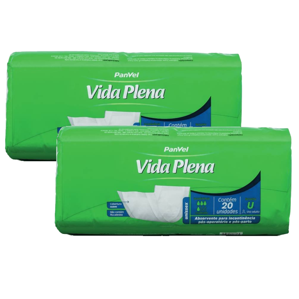 Kit Absorvente Para Incontinência Panvel Vida Plena Sem Fita Adesiva 20 Unidades 2 Unidades