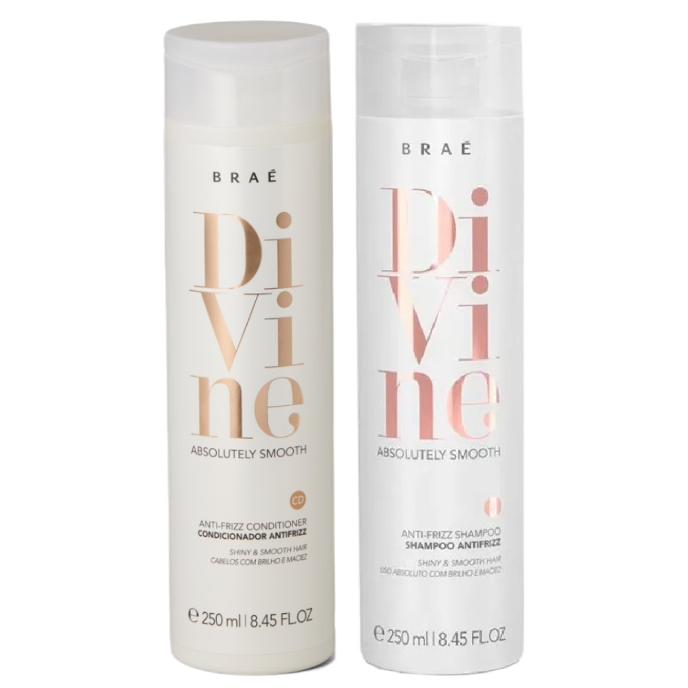 Kit Braé Shampoo Divine Antifrizz 250ml + Condicionador Divine Antifrizz 250ml