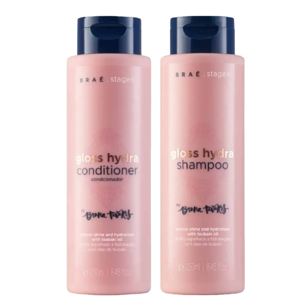 Kit Braé Condicionador Stages Bruna Tavares Gloss Hydra 250ml + Shampoo Stages Bruna Tavares Gloss Hydra 250ml
