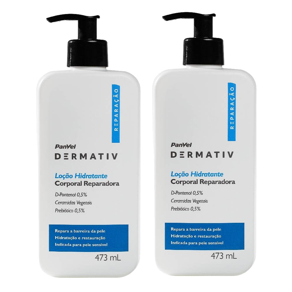 Kit Loção Hidratante Corporal Panvel Dermativ Reparação 473ml 2 Unidades