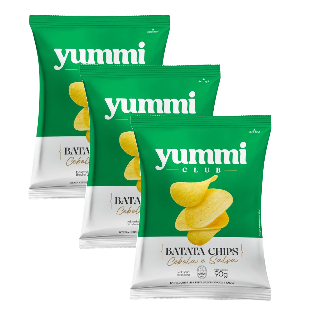 Kit Chips De Batata Cebola E Salsa Yummi Club 90g 3 Unidades