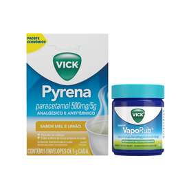 Kit antigripal Vick Pyrena 5 Sachês + Vaporub 100g
