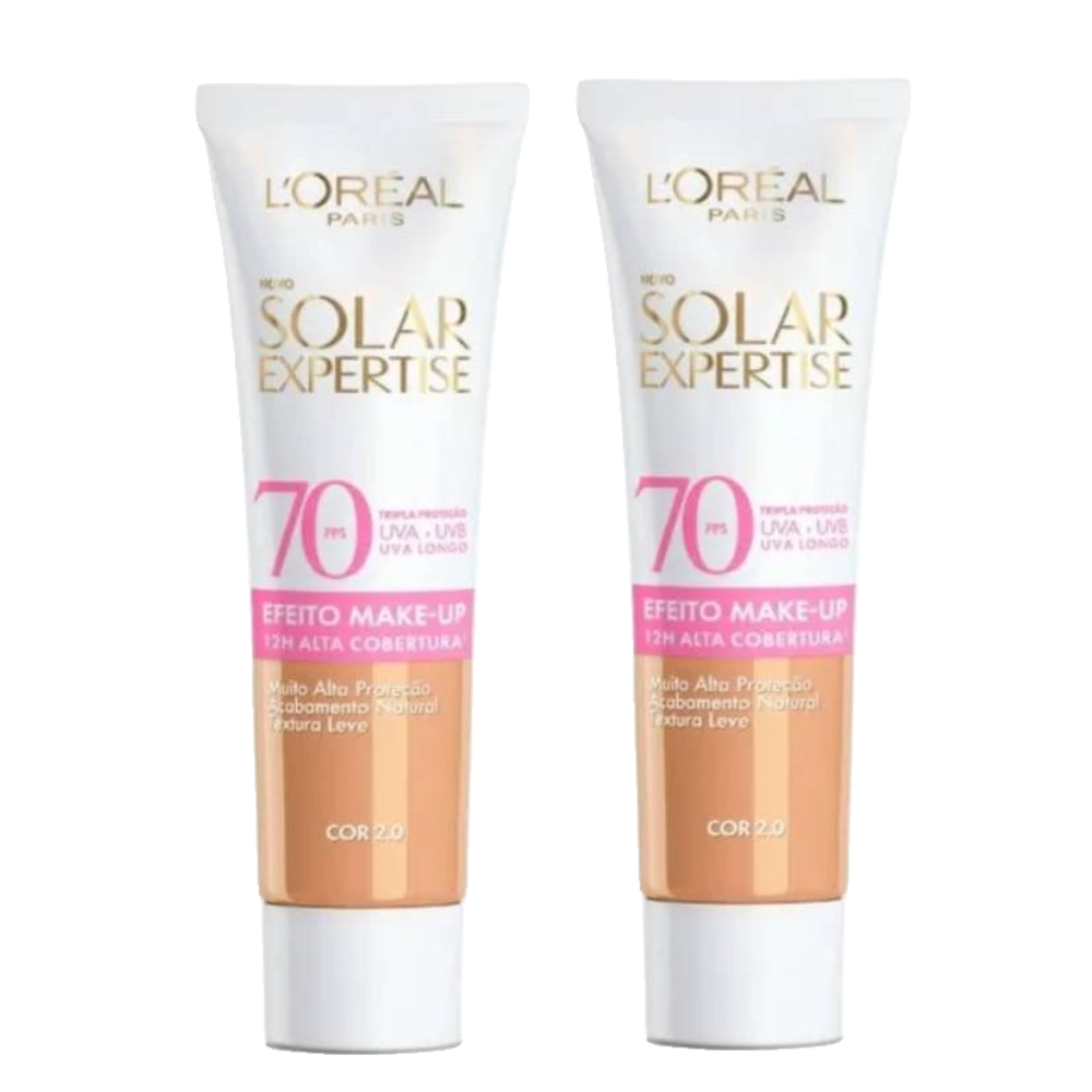 Kit Protetor Solar Facial Loréal Solar Expertise Make-up 2.0 Fps70 30g 2 Unidades