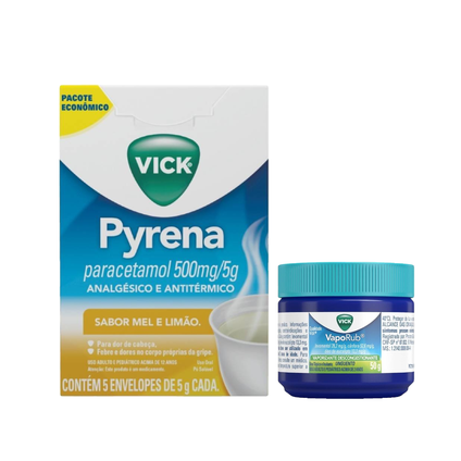 Kit antigripal Vick Pyrena 5 Sachês + Vaporub 50g