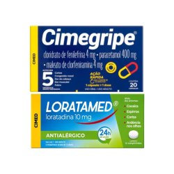 Kit Antigripal E Antialérgico Cimegripe 20 Cápsulas + Loratamed 10mg 12 Comprimidos