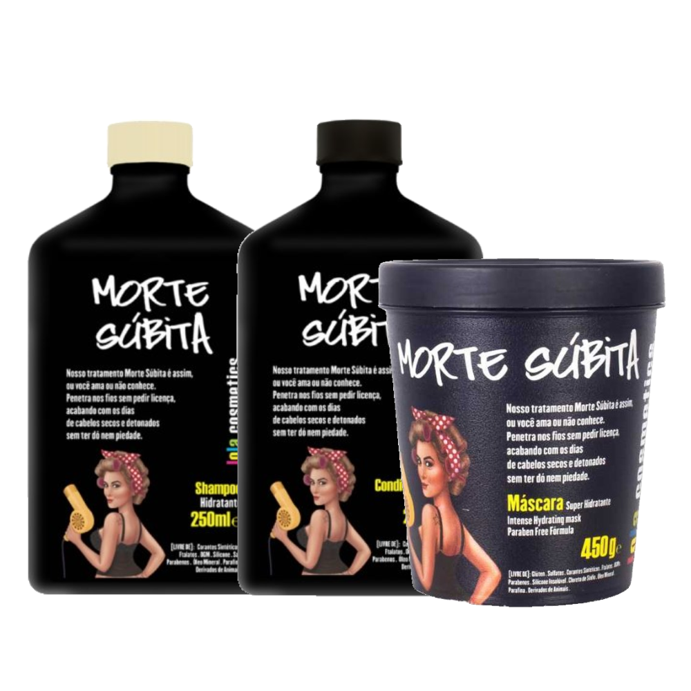 Kit Lola Cosmetics Creme De Tratamento Morte Subita 450g + Condicionador Morte Súbita 250ml + Shampoo Morte Súbita 250ml