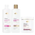 Kit Dove Condicionador Cachos Ativos Biotina 370Ml + Shampoo 370Ml + Máscara De Tratamento Capilar 500G
