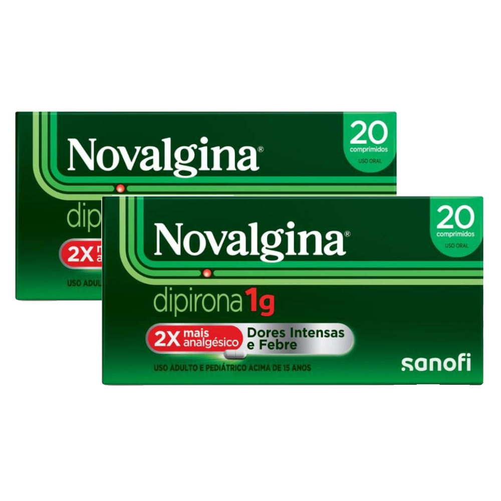 Kit Analgésico E Antitérmico Novalgina Dipirona 1g 20 Comprimidos 2 Unidades
