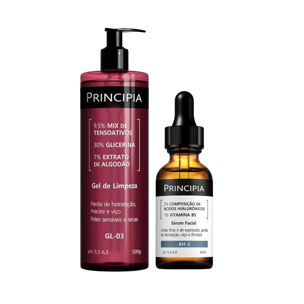Kit Principia Gel De Limpeza Facial Gl 03 500ml + Sérum Hidratante Antissinais 60 Ml