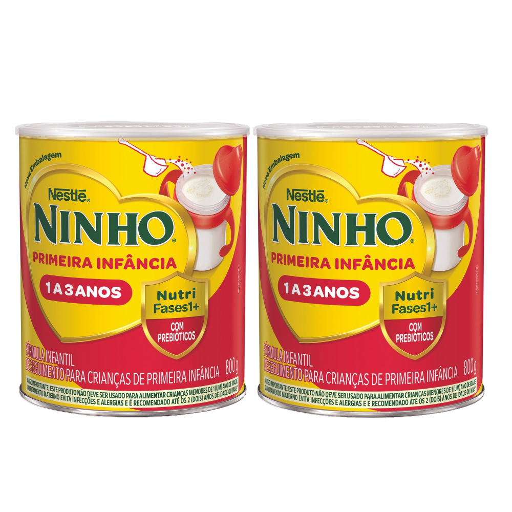 Kit Fórmula Infantil De Primeira Infância Ninho Fases 1 A 3 Anos 800g -2 Unidades