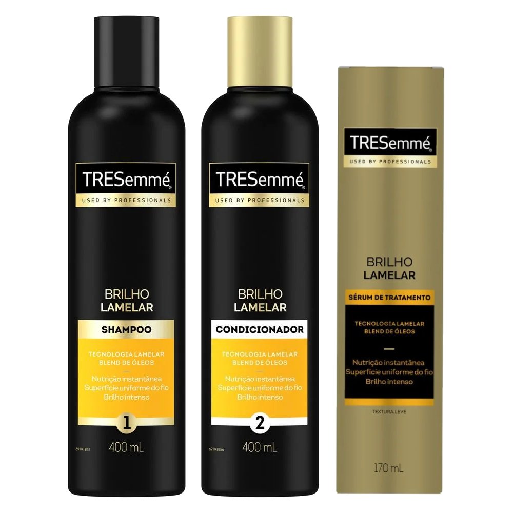 Kit Tresemme Sérum De Tratamento Capilar Brilho Lamelar 170ml + Condicionador Brilho Lamelar 400ml + Shampoo Brilho Lamelar 400ml