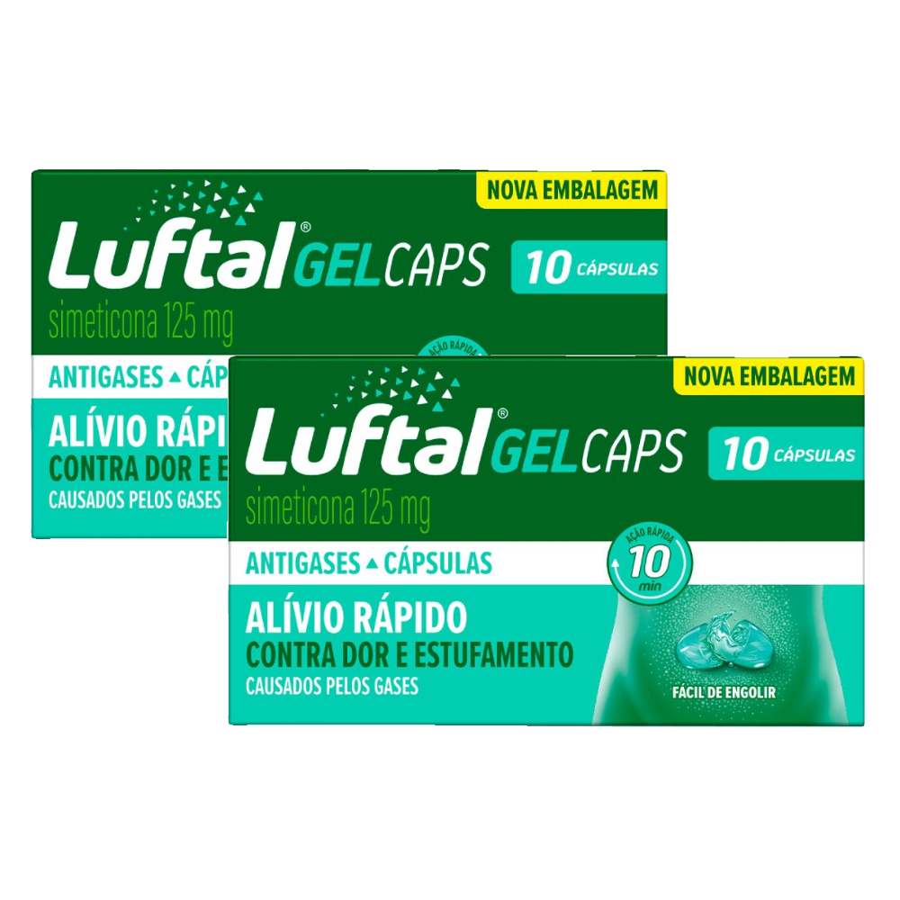 Kit Luftal Gel Caps Simeticona 125mg 10 Cápsulas Gelatinosas 2 Unidades